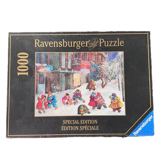 1998 Ravensburger "My Snow Filled Boots" Artist Pauqin 1000 Piece Jigsaw Puzzle - Picture 1 of 1
